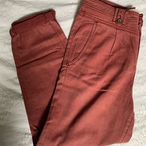 nantucket red anthropologie linen pants